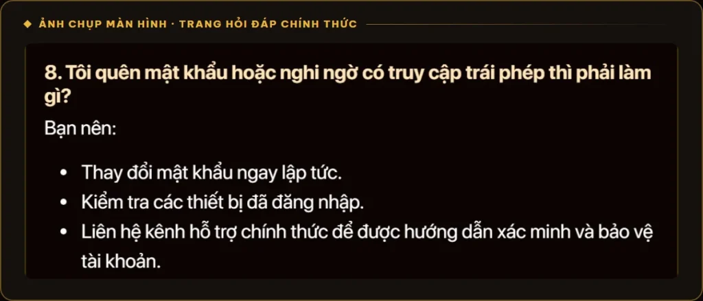 Hỏi đáp Sunwin về quên mật khẩu và truy cập trái phép