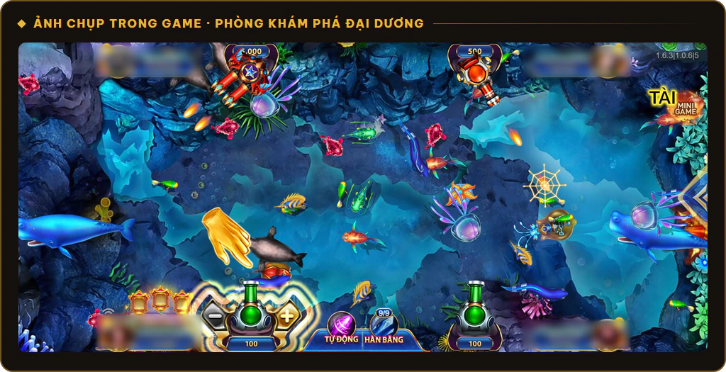 Phòng bắn cá Khám phá Đại Dương với 4 vị trí súng