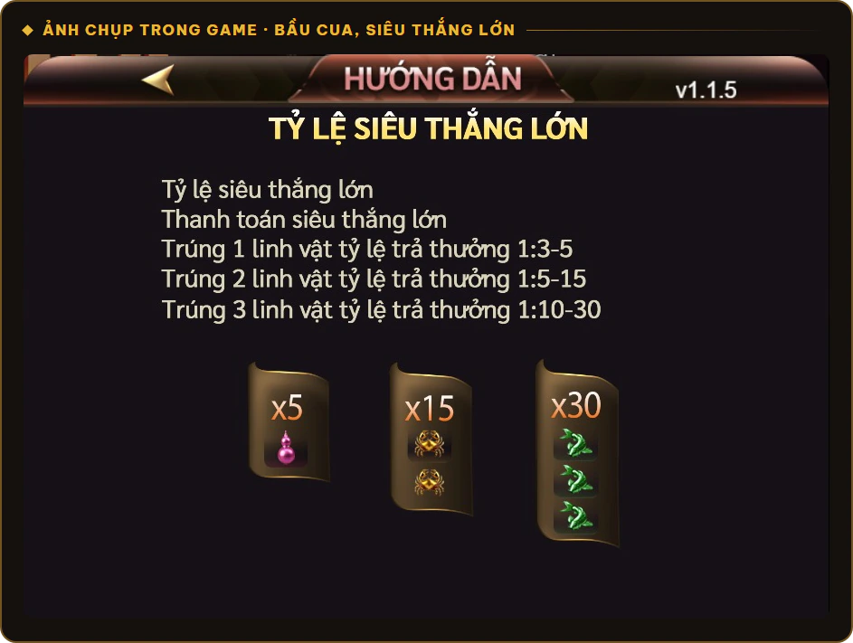 Tỷ lệ Siêu thắng lớn trong Bầu Cua Sunwin
