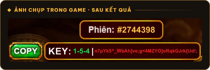 KEY của phiên #2744398 hiện sau kết quả 1-5-4