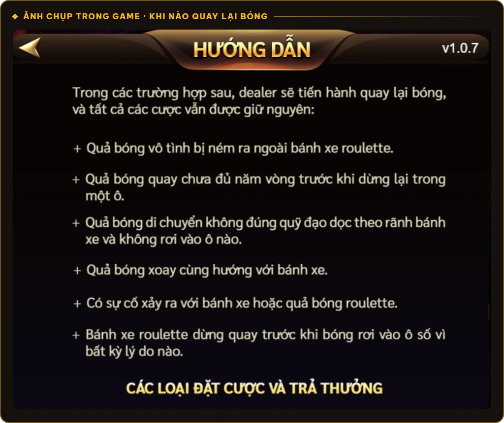 Các trường hợp dealer quay lại bóng trong Roulette Sunwin