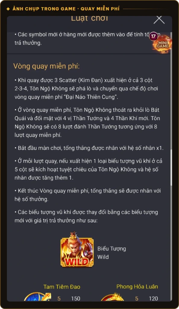 Vòng quay miễn phí Đại Náo Thiên Cung trong Tây Du Thần Khí