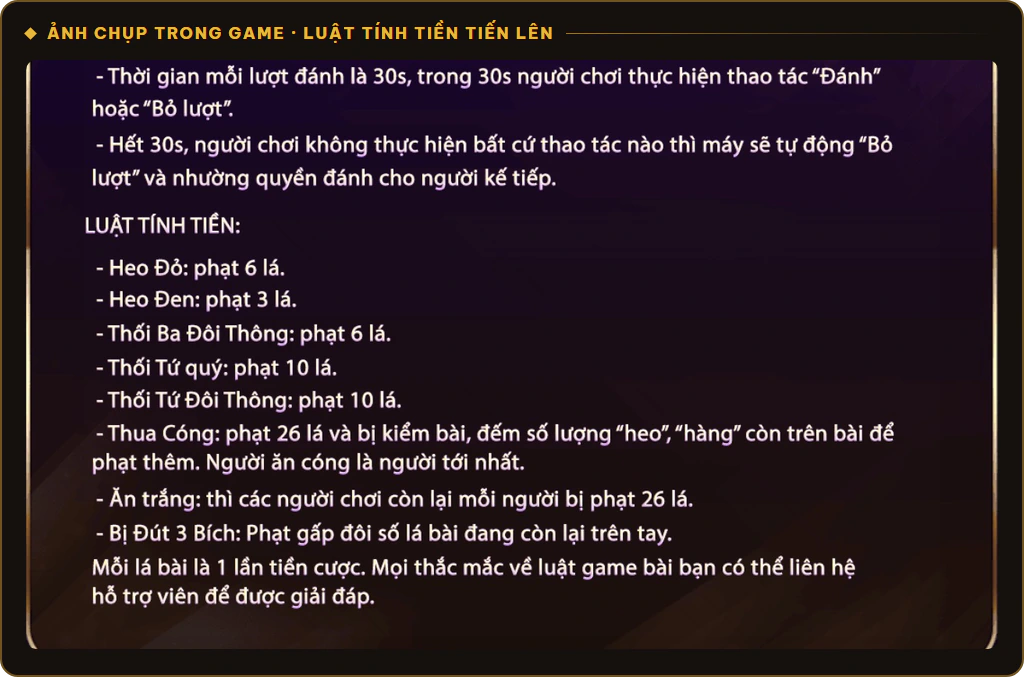 Luật tính tiền Tiến Lên Miền Nam Sunwin gồm heo đỏ, heo đen, thối hàng, thua cóng