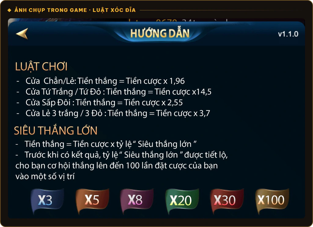 Luật chơi Xóc Đĩa Sunwin và tỷ lệ Siêu thắng lớn