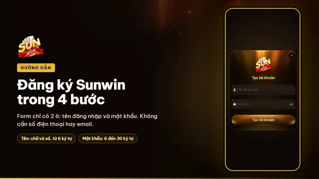 Đăng ký tài khoản Sunwin